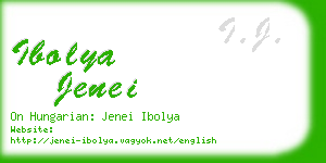 ibolya jenei business card